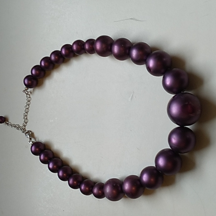 Vintage Purple Bead Necklace